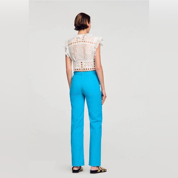 Sandro Ruffled Crop Top - Picture 4 of 7